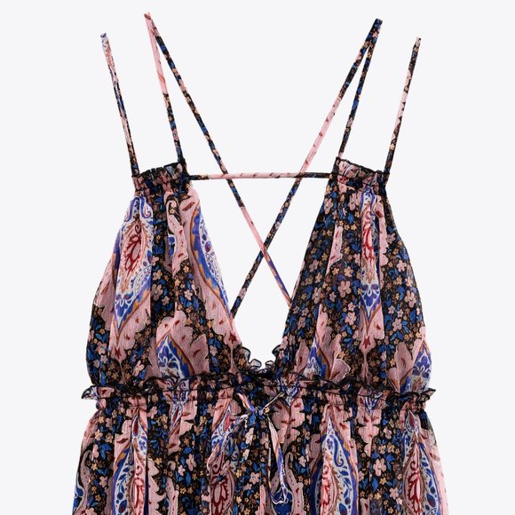 Zara Paisley Print Flowy Maxi Dress - Picture 13 of 16